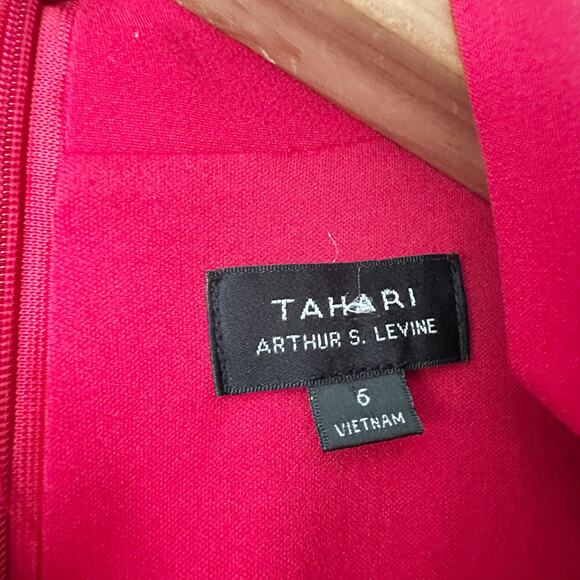 Tahari ASL Ponte Knit Red Mini Dress Zip Accent Women's Size 6‎ - Picture 5 of 14